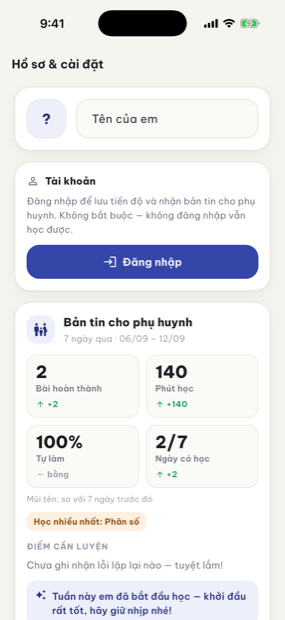 Bản tin tuần cho phụ huynh